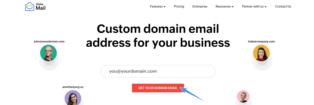 đăng ký email theo tên miền miễn phí zoho mail