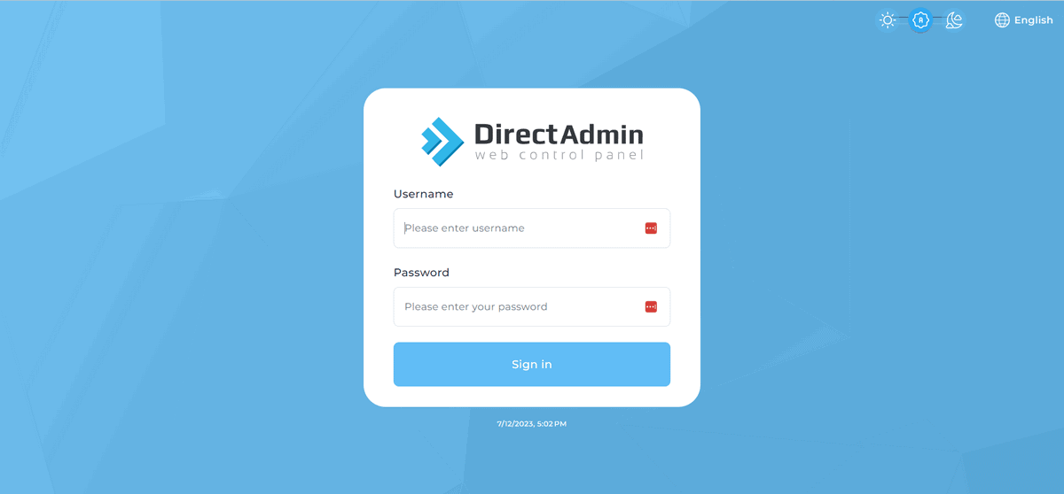 dang nhap directadmin