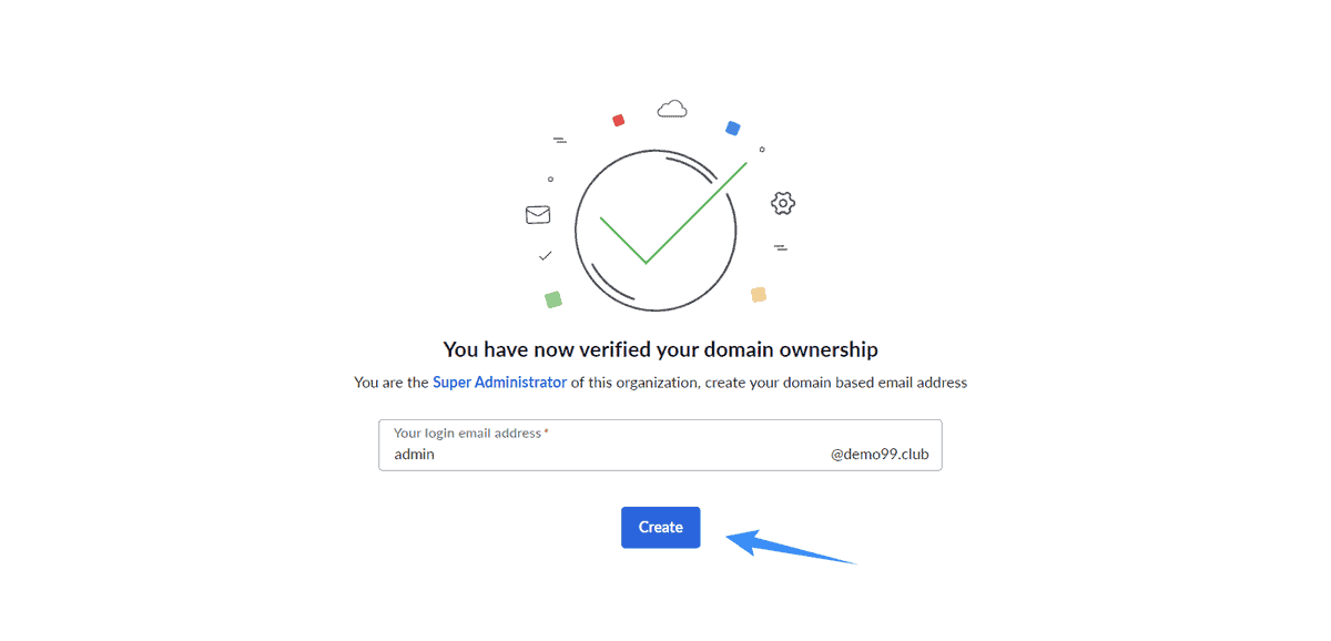 tạo user đầu tiên cho zoho mail