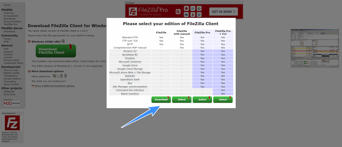 tải filezilla phiên bản thấp nhất