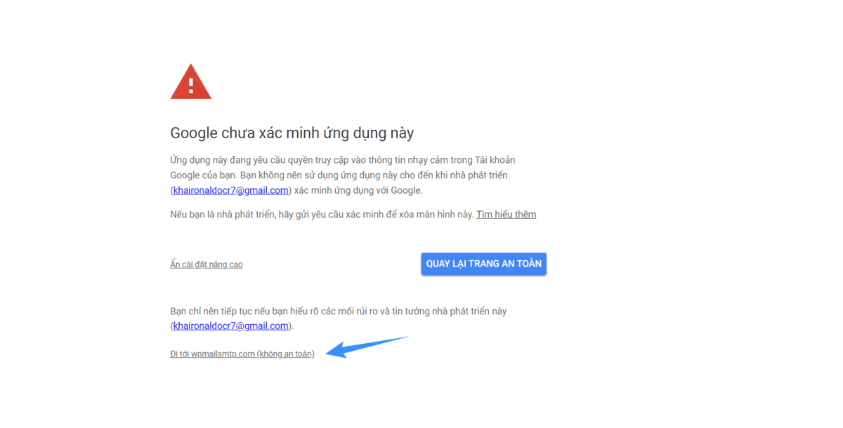 chọn truy cập không an toàn wp mail smtp