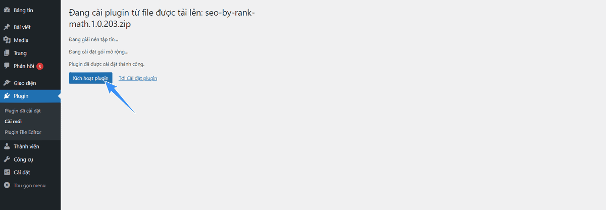 cách kích hoạt plugin wordpress