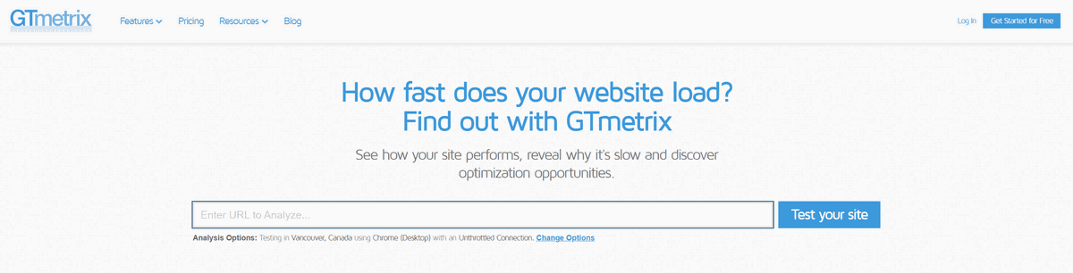 công cụ kiểm tra tốc độ hosting gtmetrix