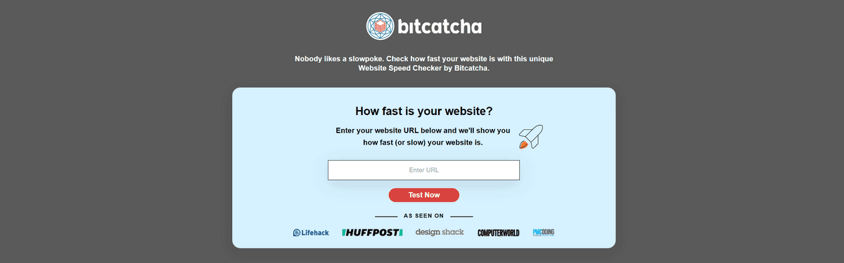 công cụ kiểm tra tốc độ website bitcatcha