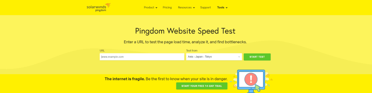công cụ kiểm tra tốc độ website pingdom tool