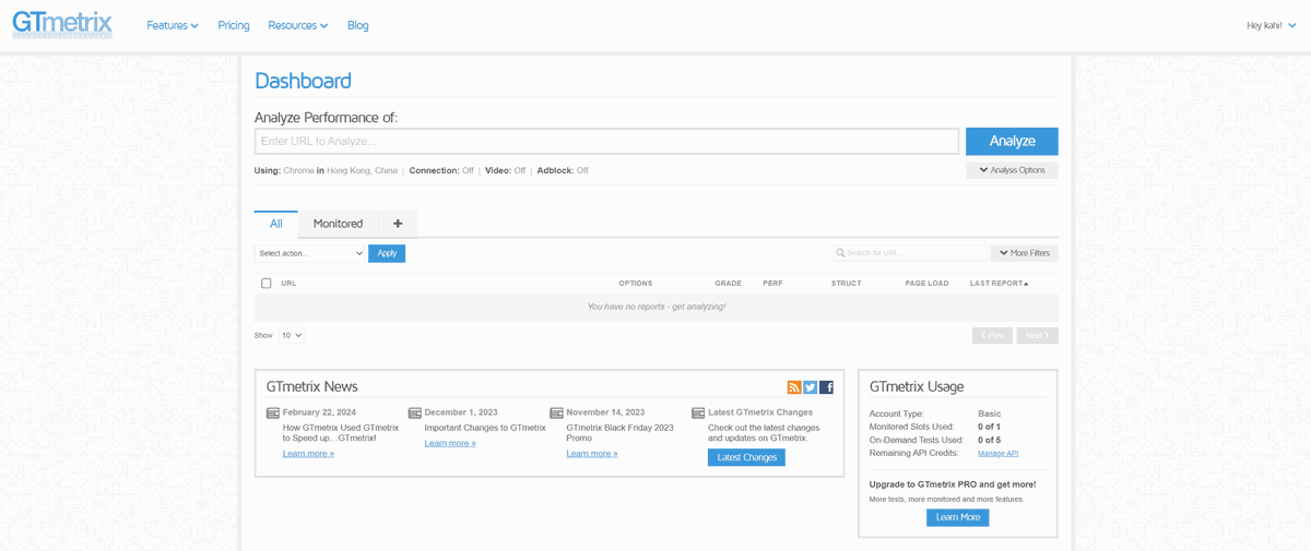 cách kiểm tra tốc độ load của website bằng gtmetrix