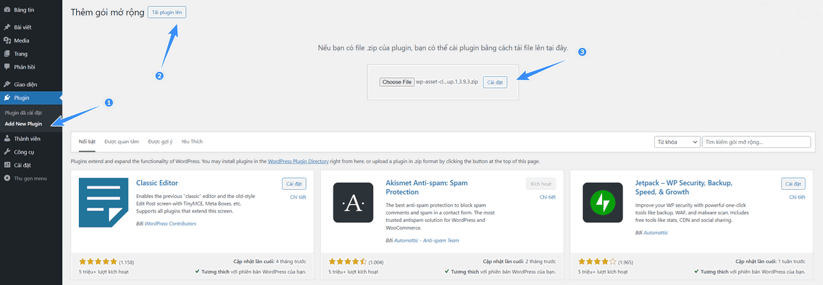 cai dat plugin asset cleanup ban mien phi