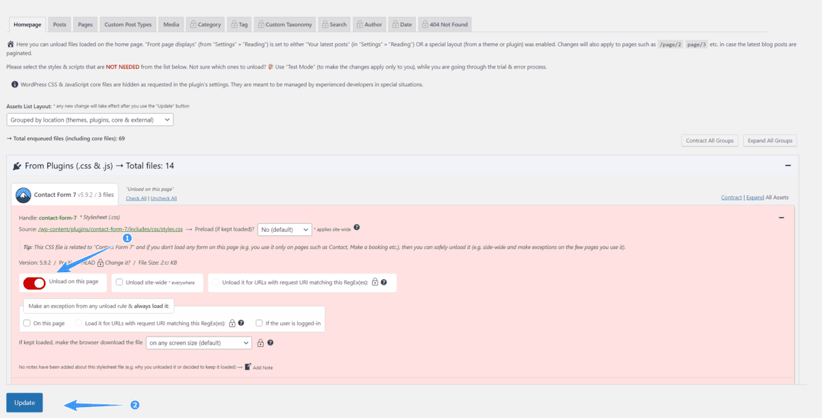 css và js manager trên asset cleanup