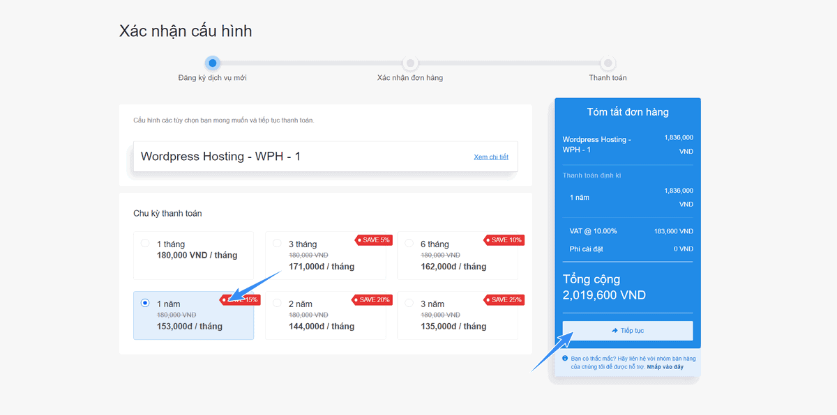 chọn thời hạn thích hợp khi mua hosting tại hostvn