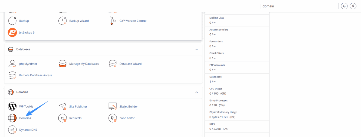 tiện ích domain trên host azdigi
