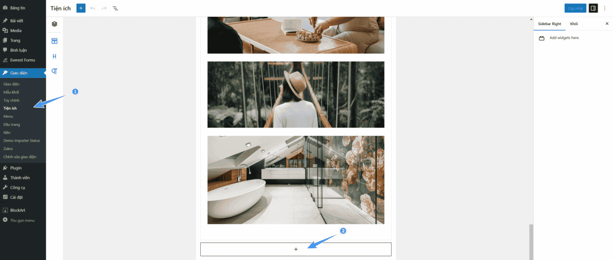 cách thêm widget vào website wordpress