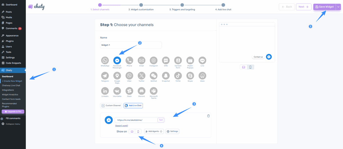cài đặt chat facebook trên floating chat