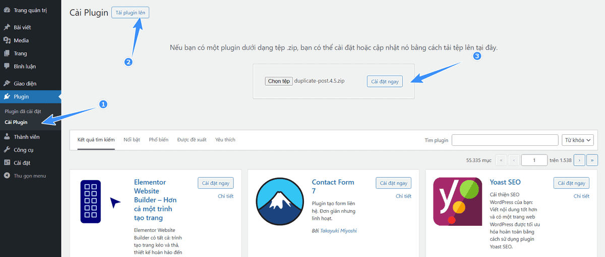 cài đặt yoast duplicate post cho wordpress