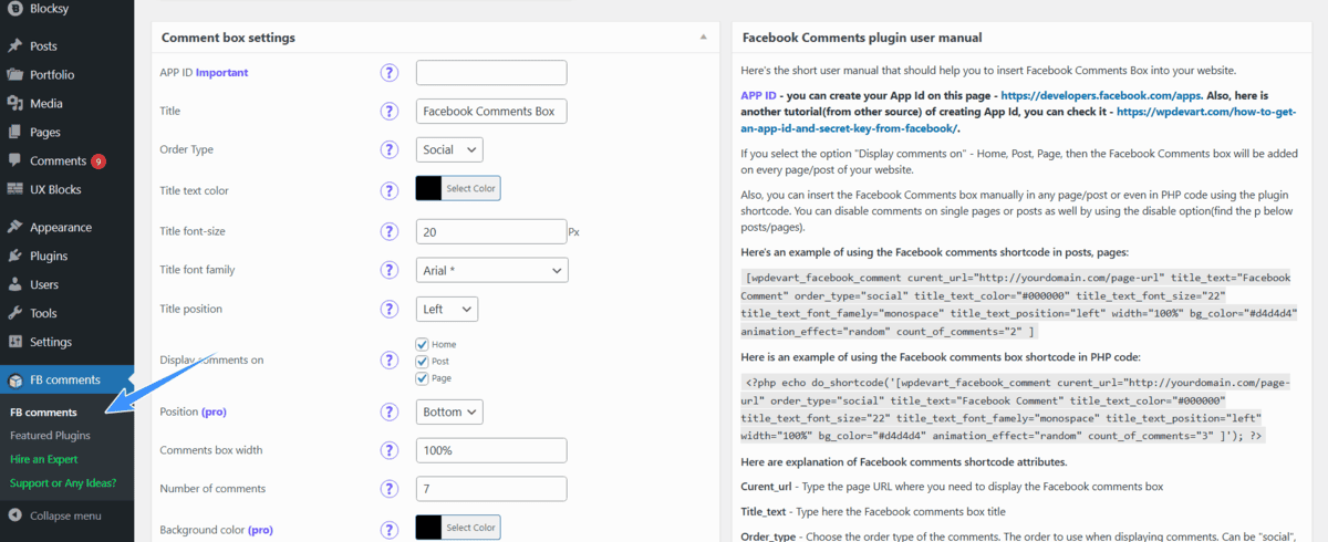 cấu hình plugin cài facebook comment vào WordPress