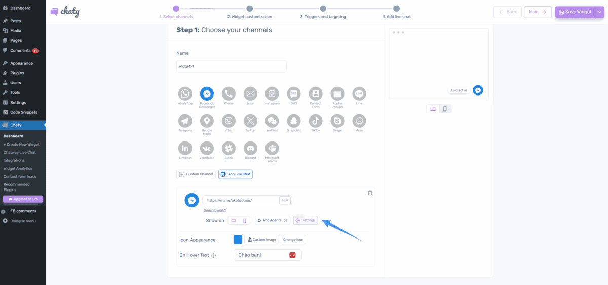 tùy chỉnh nâng cao cho plugin floating chat